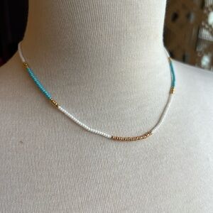 Josslyn Elegant Gold and Turquoise Beaded Necklace